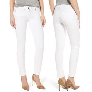 Paige white skyline ankle peg denim pant